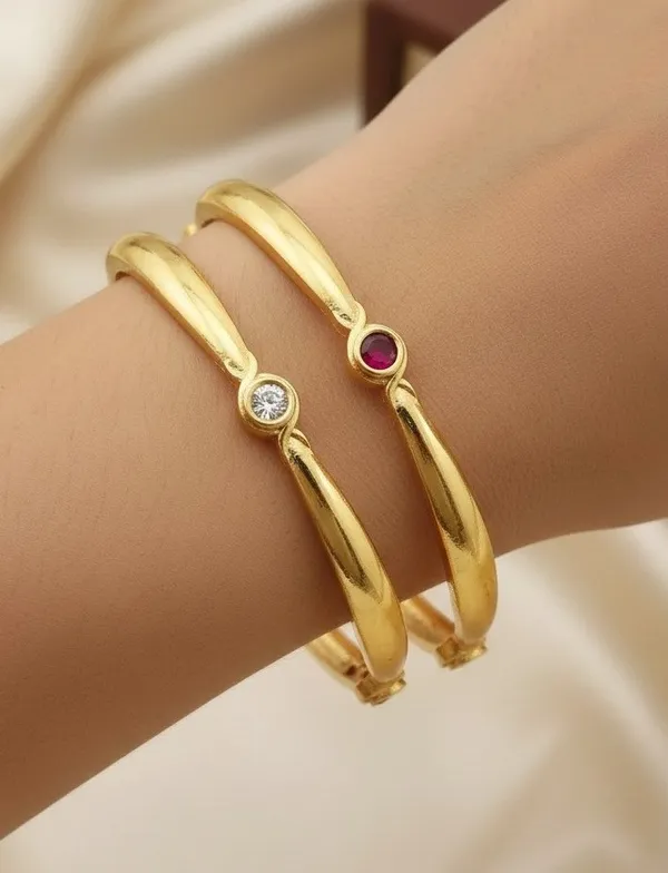 Elegant_Dual-Tone_Gemstone_Bangles_Set_(Gold_&_Silver_Finish)