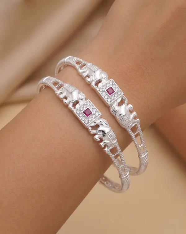 Elegant_Elephant_Ruby_Silver-Plated_Bangles_for_Women_(Set_of_2)