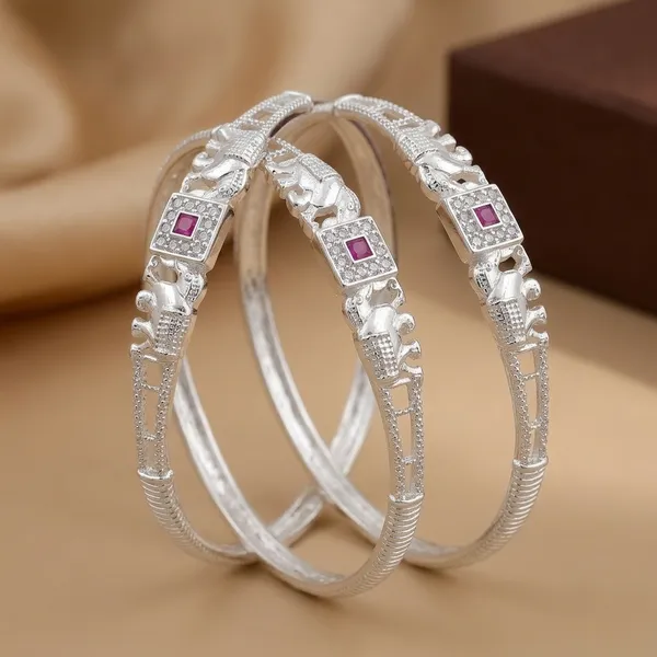 Elegant_Elephant_Ruby_Silver-Plated_Bangles_for_Women_(Set_of_2)