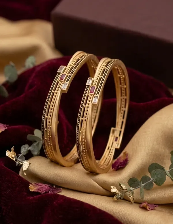 Elegant_Gold-Tone_Geometric_Bangles_with_Ruby_&_Crystal_Accents_|_Premium_Designer_Bangle_Set