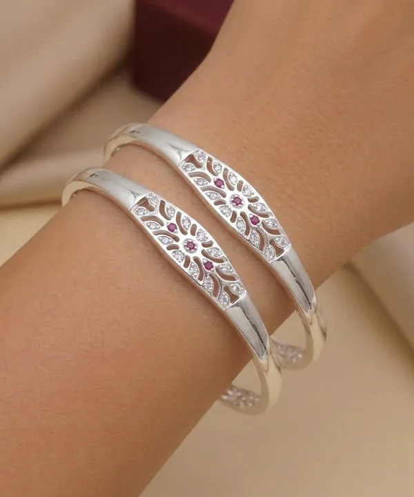 Elegant_Silver_Plated_Floral_Cutwork_Bangles_with_Ruby_Stone_Detailing
