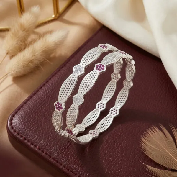 Elegant_Silver_Plated_Floral__Bangles_Set_with_Ruby_Stone_Accents