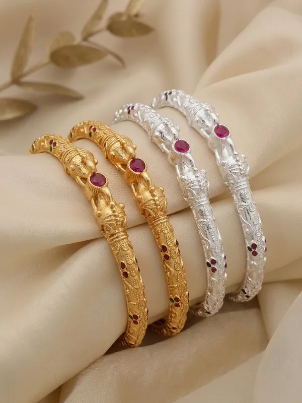 Elephant_Design_Kada_Silver_Plated_Bangles_Set_with_Ruby_Stone_–_Gold_&_Silver_Plated_(Set_of_4)
