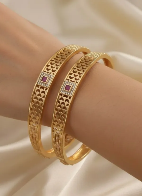 Gold_Plated_Micro_Diamond_Studded_Square_Shape_Bangles_For_Women