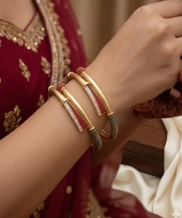 Gold_Plated_AD_Red_Enamel_Designer_Bangles_–_Traditional_Festive_Wear_Pair
