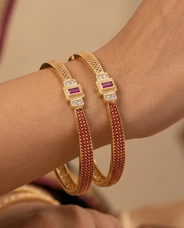 Gold_Plated_AD_Ruby_Accent_Designer_Bangles_–_Elegant_Daily_Wear_Pair