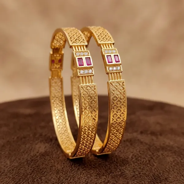 Gold-Plated__Kada_Bangles_with_Ruby_&_CZ_Stones_–_Designer_Ethnic_Bangles_for_Women_(Set_of_2)