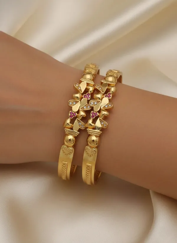 Golden_Blossom_Floral_Gold_Plated_Bangles_–_Set_of_2