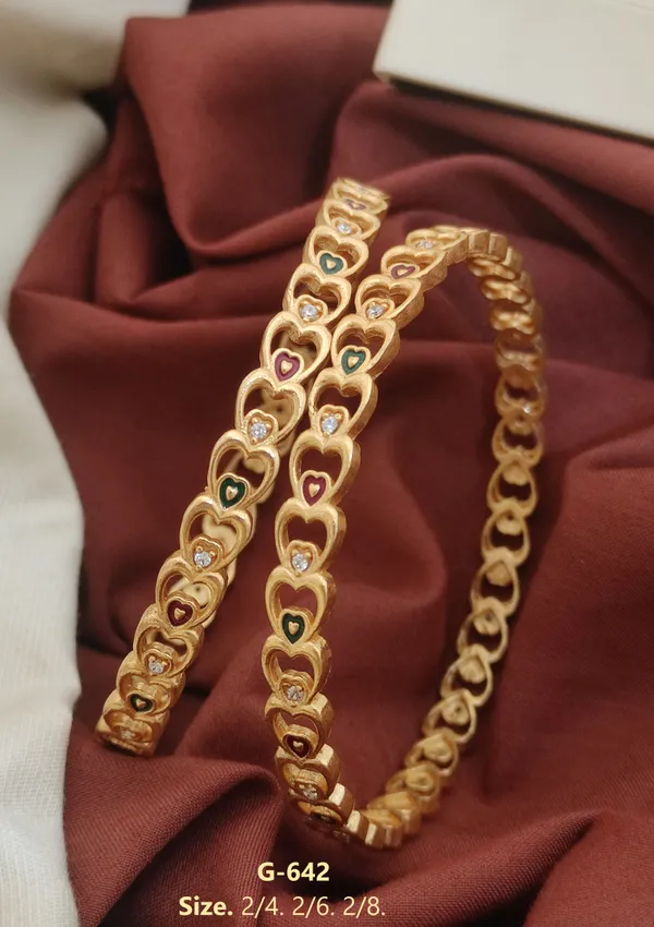 Heart_Shape_High_Gold_Plated_AD_Diamond_Bangles_(2_Pcs)