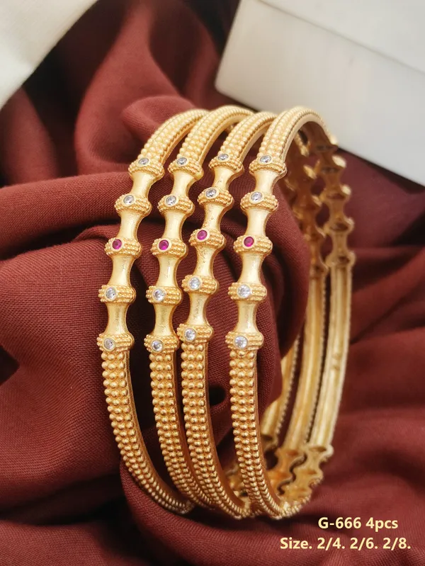 High_Gold_Plated_Diamond_Studded_6_Pcs_Bangles_for_women