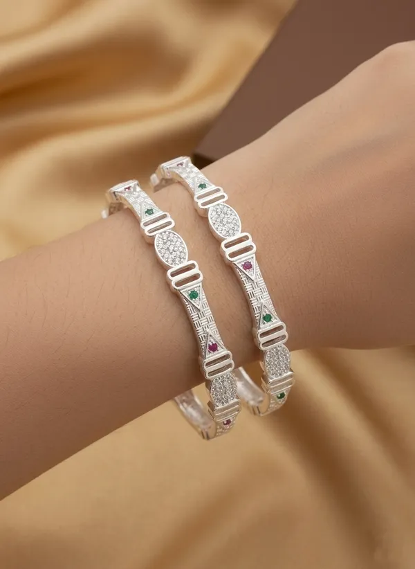 High_Silver_Plated_Diamond_Studded_Bangles_Pack_of_2