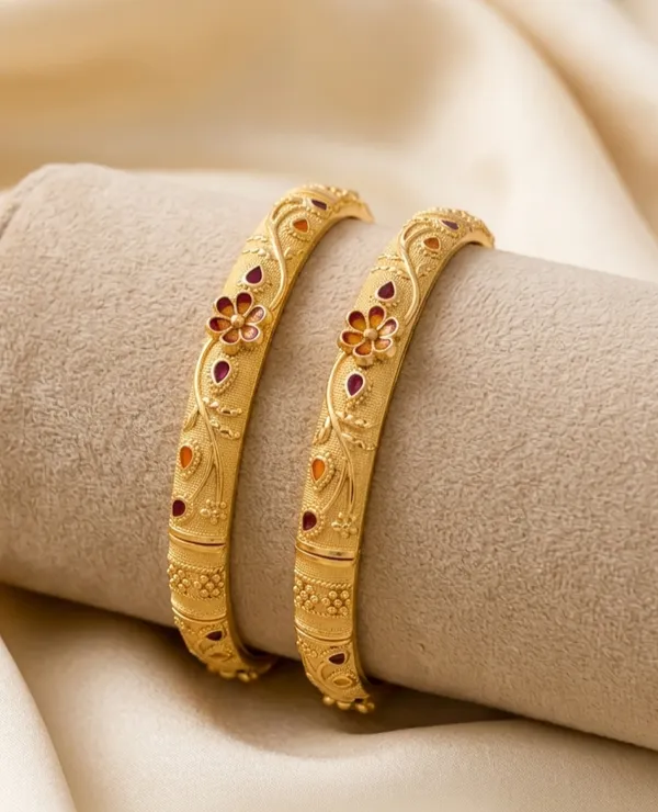 Micro_Gold_Plated_Floral_Designer_Bangles_for_Women_with_Enamel_Detailing_(Set_of_2)