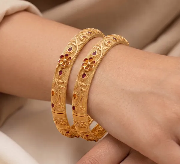 Micro_Gold_Plated_Floral_Designer_Bangles_for_Women_with_Enamel_Detailing_(Set_of_2)