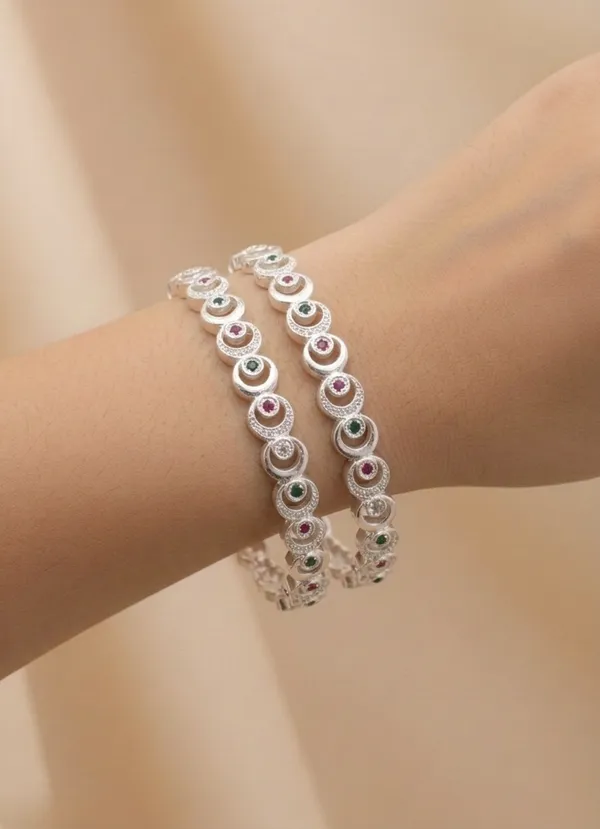 Moon_Shape_Diamond_Studded_Silver_Bangles_Pack_of_2