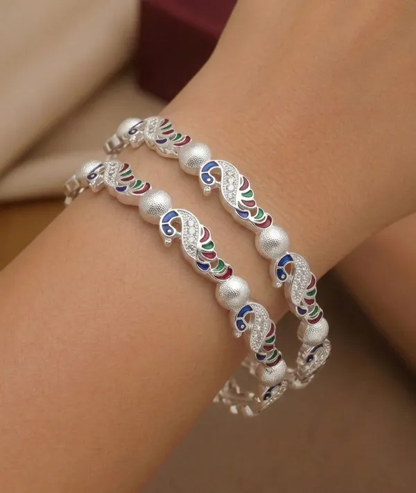 Peacock_Design_Diamond_Studded_Bangles_–_Gold_&_Silver_Plated_(Set_of_4)