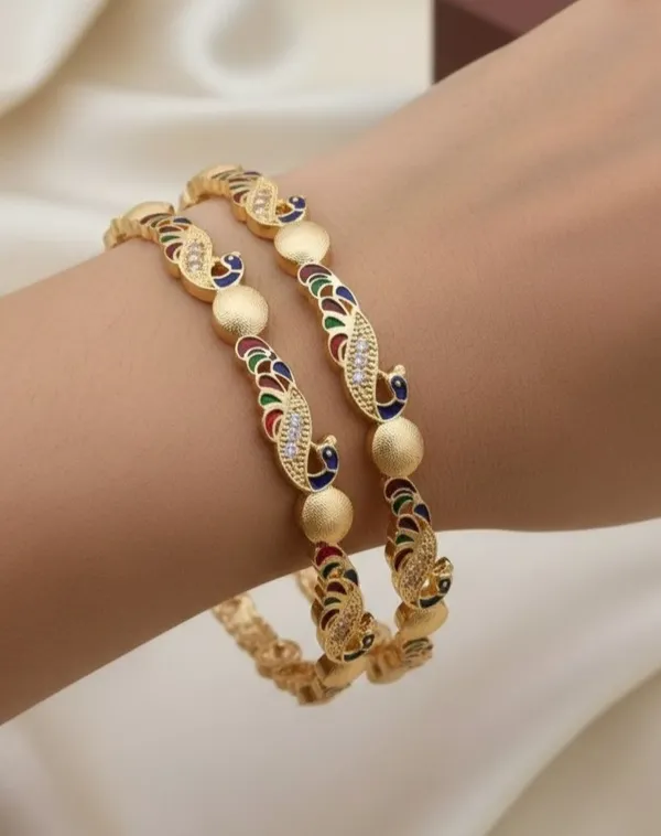 Peacock_Design_Diamond_Studded_Bangles_–_Gold_&_Silver_Plated_(Set_of_4)