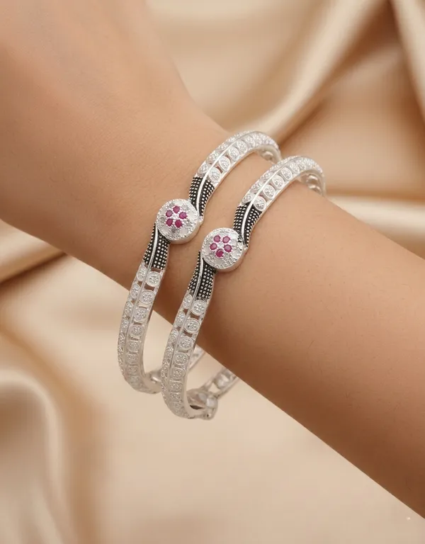 Round_Shape_Silver_Plated_Bangles_with_AD_Diamond