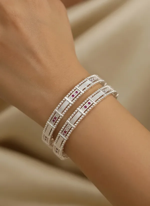 Ruby_Accent_Silver-Plated_Diamond_Studded_Daily_Wear_Bangles