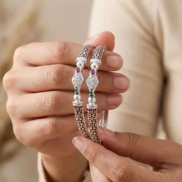 Ruby_Accent__Silver_Plated_Bangles_