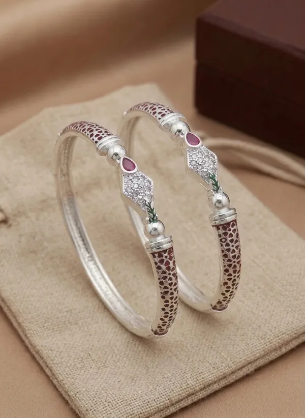 Ruby_Accent__Silver_Plated_Bangles_