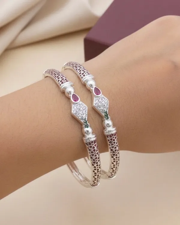 Ruby_Accent__Silver_Plated_Bangles_