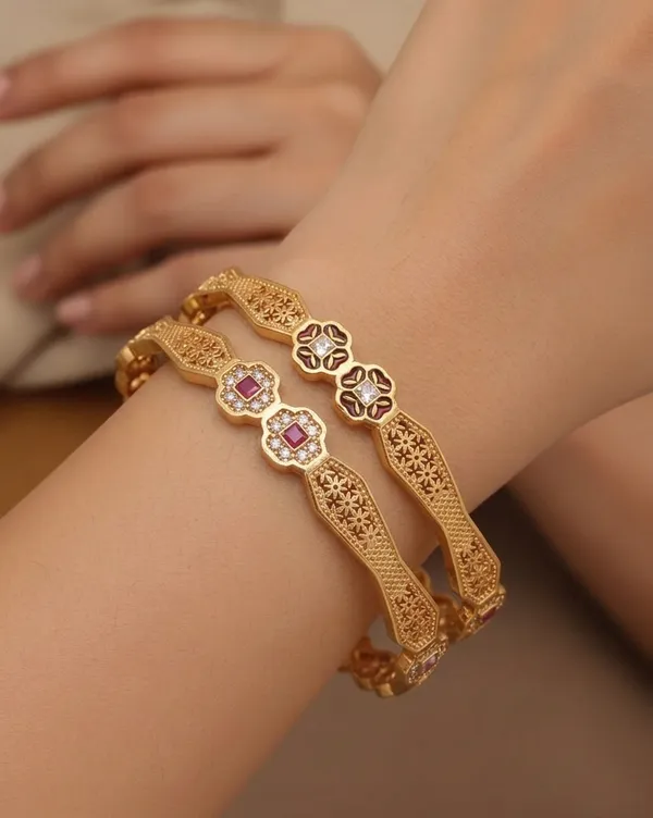 Gold_Plated_Stylish_Micro_Bangles_With_Diamond_Pack_Of_2