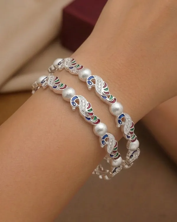 Silver_Plated_Designer_Bangle_Set_with_CZ,_Ruby_&_Multicolor_Enamel_for_Women_(Set_of_6)
