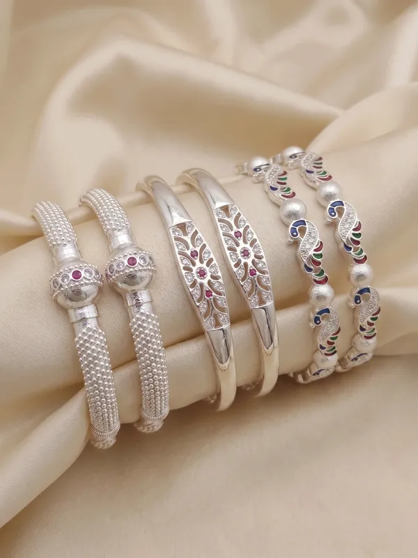 Silver_Plated_Designer_Bangle_Set_with_CZ,_Ruby_&_Multicolor_Enamel_for_Women_(Set_of_6)
