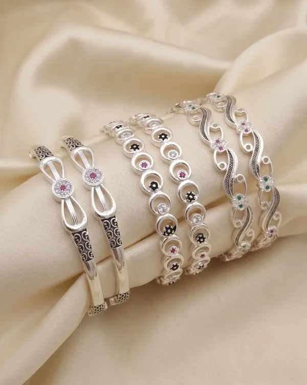 Silver_Plated_Designer_Bangle_Set_with_CZ_&_Multicolor_Stones_for_Women_(Set_of_6)