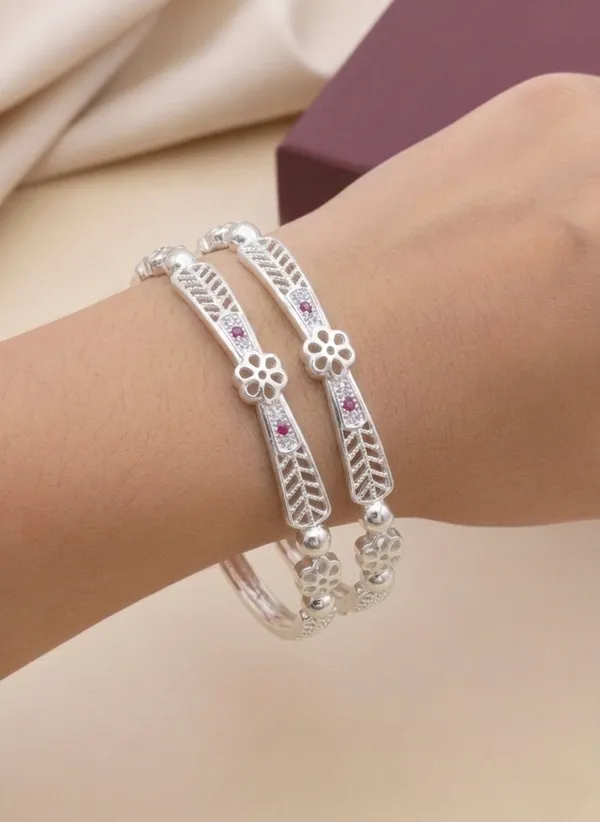 Silver-Plated_Diamond_Studded_Floral_Leaf_Designer_Daily_Wear_Bangles_(_Pack_of_2)