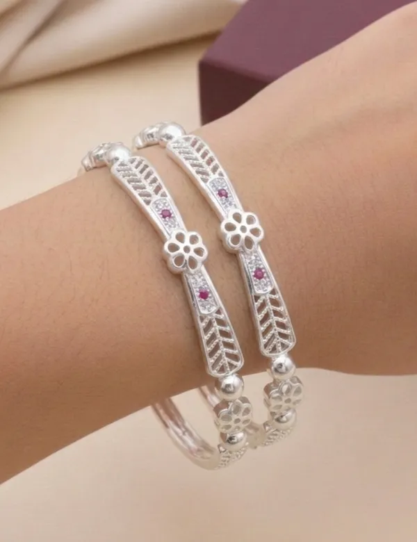 Silver-Plated_Diamond_Studded_Floral_Leaf_Designer_Daily_Wear_Bangles_(_Pack_of_2)