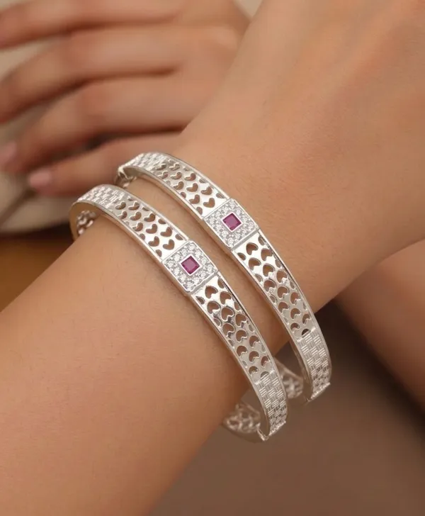 Silver_Plated_Ruby_&_White_Diamond_Studded_Elegant_Brass_Bangles