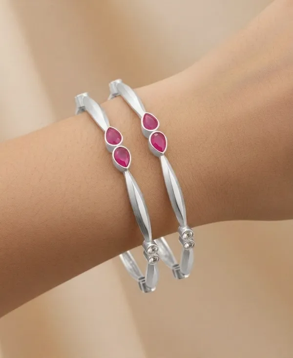 Stylish_Silver_Bangles_with_Two_Ruby_Stones_(Set_of_2)