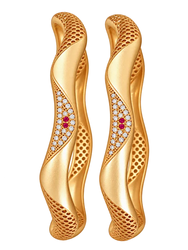 Twisted_Wave_Gold_Plated_Bangles_with_Ruby_&_Crystal_Stones_–_Pair_Set