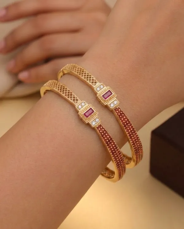 Gold_Plated_AD_Ruby_Accent_Designer_Bangles_–_Elegant_Daily_Wear_Pair
