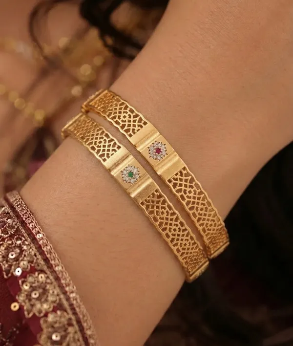 Elegant_Gold_Plated_Floral_Stone_Bangles_–_Set_of_2