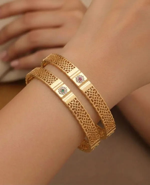 Elegant_Gold_Plated_Floral_Stone_Bangles_–_Set_of_2