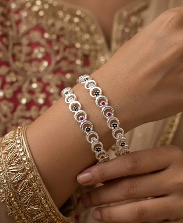 Moon_Shape_Silver_Plated_Diamond_Studded_Bangles_(Pack_of_2)
