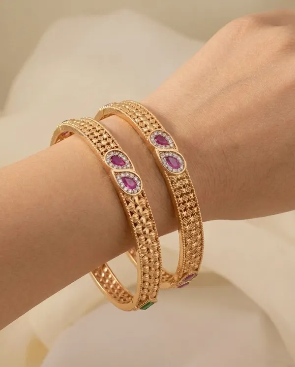 Gold_Plated_Micro_Tilak_Shape_Bangles_With_Pack_Of_2