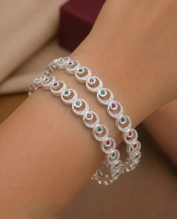 Moon_Shape_Diamond_Studded_Silver_Bangles_Pack_of_2