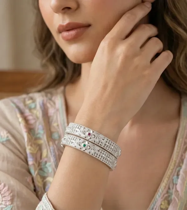 Ruby_and_Green__Studded_Silver_Plated_Bangles_For_Women