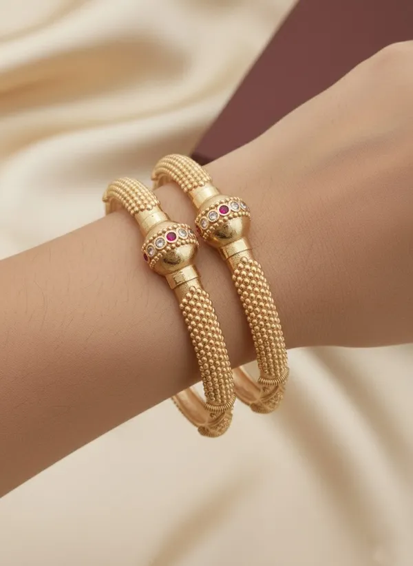 Gold_Plated_Bangles_|_Beautiful_Design_With_Cz_Diamond_2_Pcs