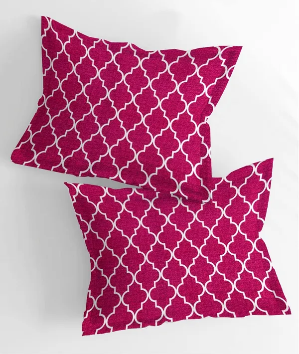 Pink_Cotton_Fitted_Bedsheet_With_Pillow_Covers