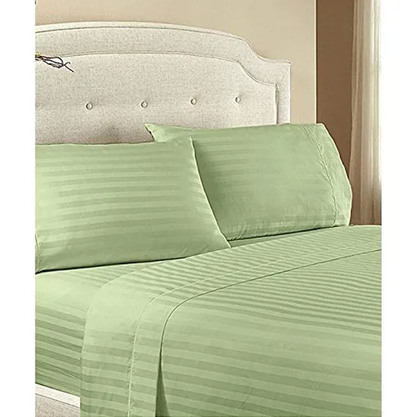Green_Satin_Striped_Bedsheet_With_Pillow_Covers