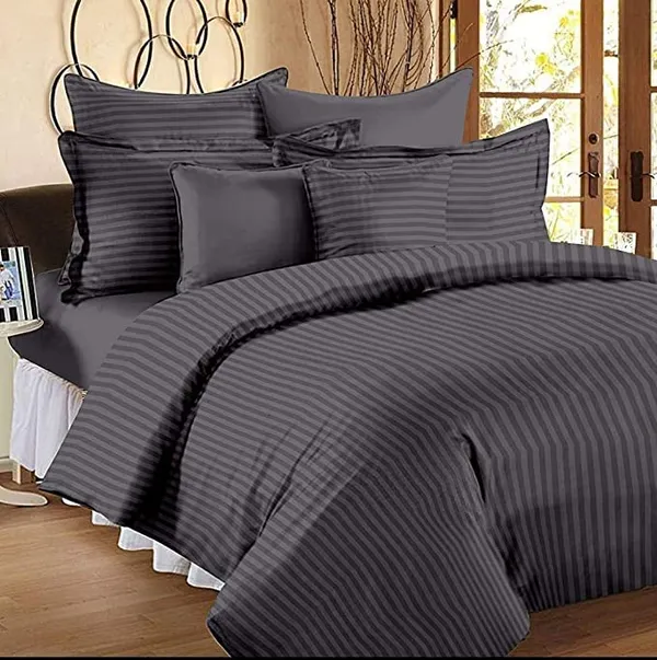 Grey_Satin_Striped_Bedsheet_With_Pillow_Covers