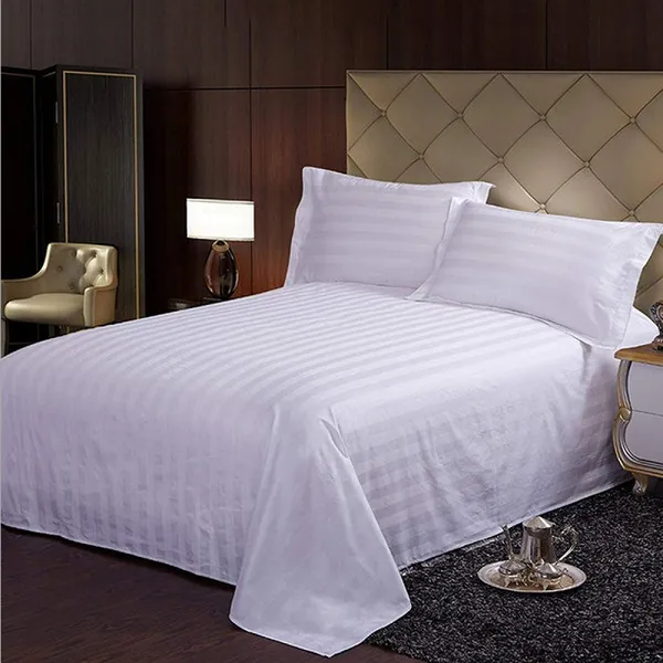 White_Satin_Striped_Bedsheet_With_Pillow_Covers