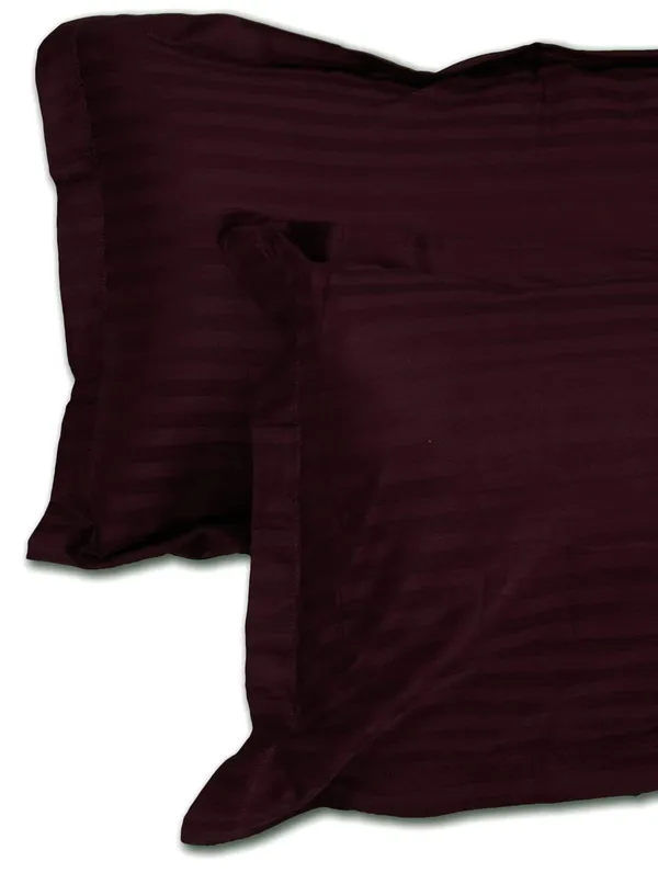Wine_Satin_Striped_Bedsheet_With_Pillow_Covers