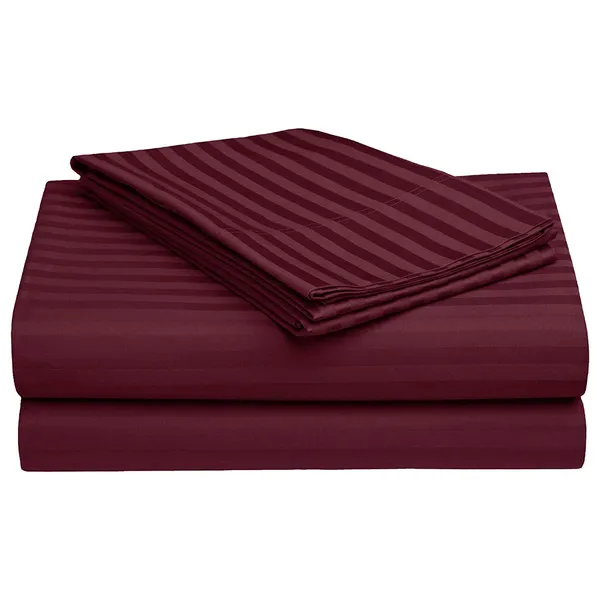 Wine_Satin_Striped_Bedsheet_With_Pillow_Covers