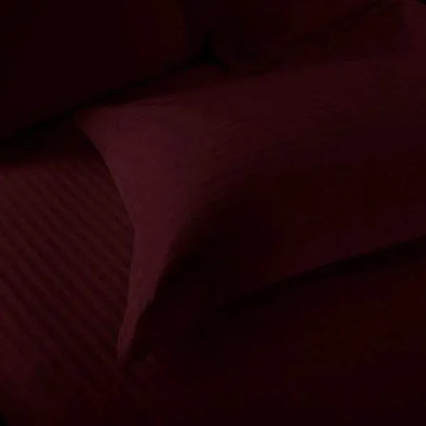 Wine_Satin_Striped_Bedsheet_With_Pillow_Covers