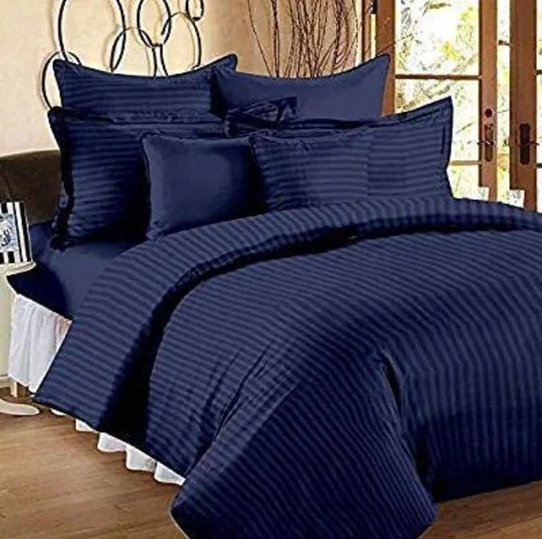 Navy_Blue_Satin_Striped_Bedsheet_With_Pillow_Covers